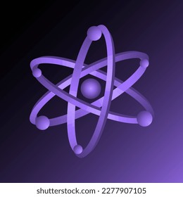 Volumetric sign atom. Design element. Vector illustration.