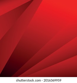 Volumetric straight lines on a red background - Vector background