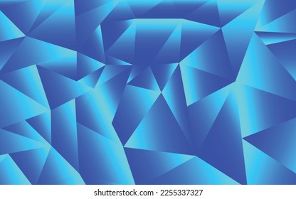 Volumetrisches dreieckiges polygonales blaues Muster. Vektor-Luxus abstrakter blauer Hintergrund. blauer horizontaler dynamischer Gefallen. Geometrisch wiederholen. Vektorgrafik-Illustration