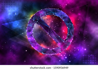 volumetric vector stop sign symbol with space inside on replaceable translucent background
