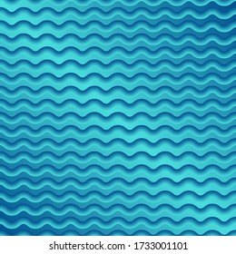 Volumetric vector waves in blue shades. Isolated objects with 3d effect. Seamless geometric pattern with gradient suitable for your design.
