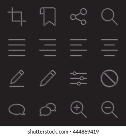 Volumetric Web Icon Collection, 3d sign Vector Illustration.