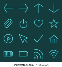 Volumetric Web Icon Collection, 3d sign Vector Illustration.