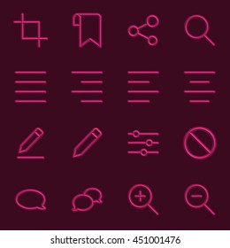 Volumetric Web Icon Collection, 3d sign Vector Illustration.