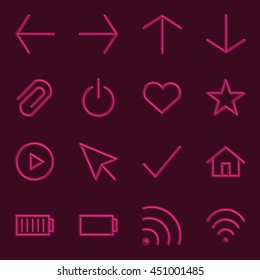 Volumetric Web Icon Collection, 3d sign Vector Illustration.