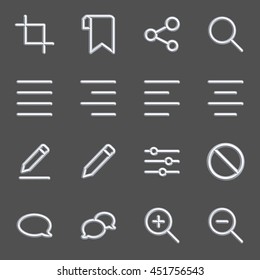 Volumetric Web Icon Collection, 3d sign Vector Illustration.