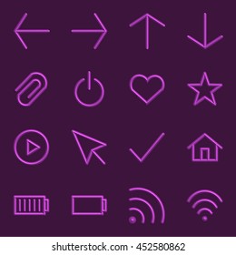 Volumetric Web Icon Collection, 3d sign Vector Illustration.