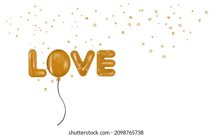 volumetric word love on white background. vector illustration