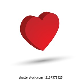 A voluminous heart. Template for a logo, sticker, logo or brand. Illustration for websites, applications and creative ideas