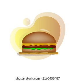 voluminous juicy burger.food vector illustration