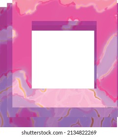 Voluminous pink abstract frame with an empty field