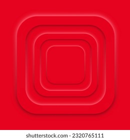 Voluminous Red Background. Dynamic and Passionate. Three-dimensional backdrop, vibrant red hue, energetic visual effect. Vector line icon for Business and Advertising