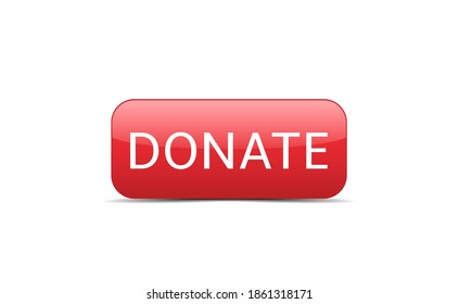 Voluntary and donation concept. Red Donate button icon isolated