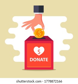 donaciones voluntarias para pobres y enfermos. proporcionar asistencia material a las personas socialmente vulnerables. ilustración vectorial plana.