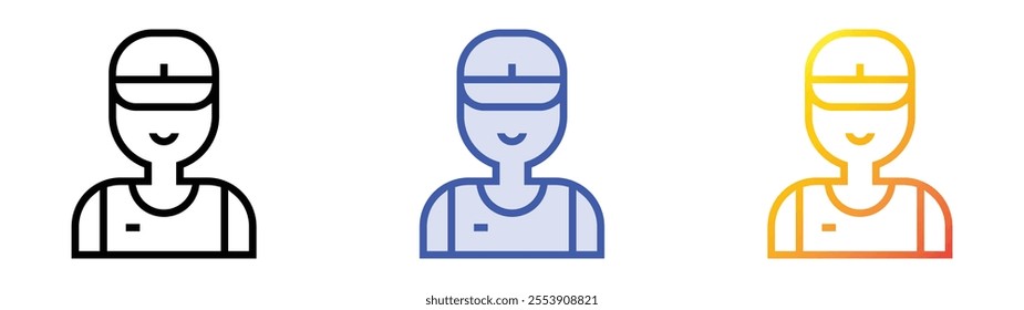 voluntary icon. Linear, Blue Fill and Gradient Style Design Isolated On White Background