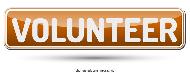 VOLUNTEER - Abstract beautiful button with text.