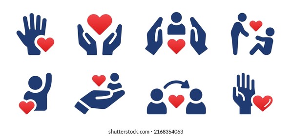 Volunteer, Adoption, Help, Care And Support Icon Vector. Caregiver Icon Collection.