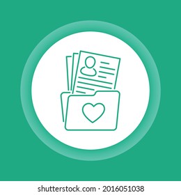 Volunteer application color button icon. Charity work. Outline pictogram for web page, mobile app, promo.