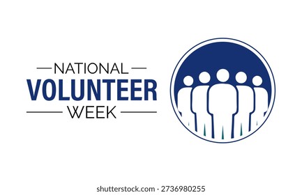 Volunteer appreciation concept design showing unity, care, and support through simple human icons and heart symbols.