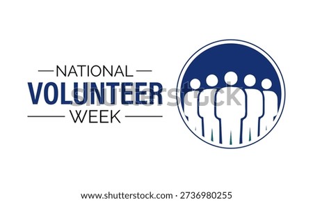 Volunteer appreciation concept design showing unity, care, and support through simple human icons and heart symbols.