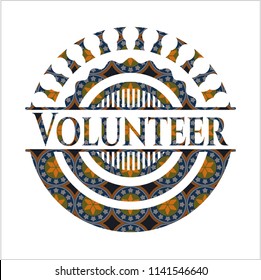 Volunteer arabesque badge. arabic decoration.