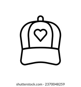 Volunteer Cap Outline Icon Vector Illustration