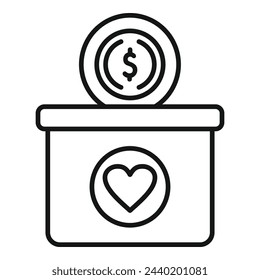 Volunteer care box icon outline vector. Child support. Content unity