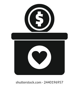 Volunteer care box icon simple vector. Child support. Content unity