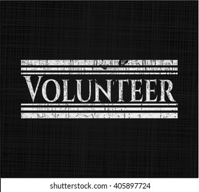 Volunteer chalk emblem written on a blackboard
