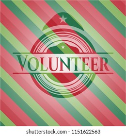 Volunteer christmas colors emblem.