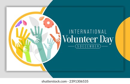 Volunteer day (IVD) is observed every year on December 5, to promote volunteering and recognize their contributions to the achievement of the Sustainable Development Goals. Vector art