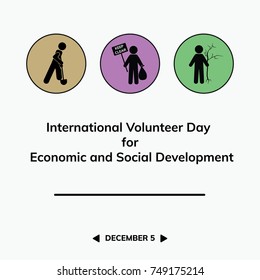 Volunteer day vector illustration. People help others. Flat vector illustration