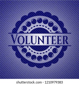 Volunteer with denim texture