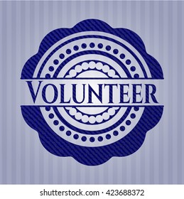 Volunteer with denim texture