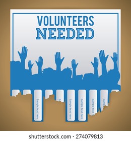 Volunteer design over white background, vector illustration.