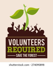 Volunteer design over white background, vector illustration.
