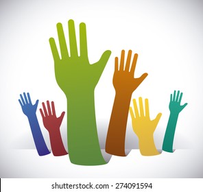 Volunteer design over white background, vector illustration.