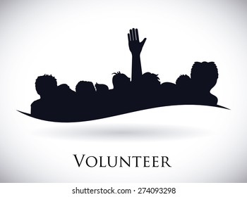 Volunteer design over white background, vector illustration.