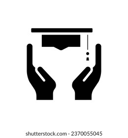 Volunteer Educational Scholarship Filled Icon Vector Illustration