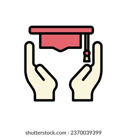 Volunteer Educational Scholarship Icon Vector Illustration