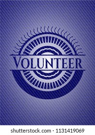 Volunteer emblem with denim texture