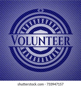 Volunteer emblem with jean background