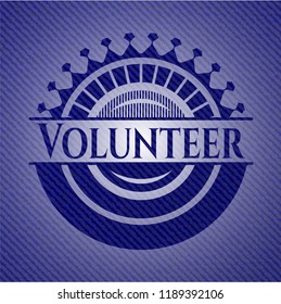 Volunteer emblem with jean high quality background