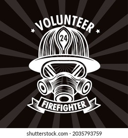 volunteer firefighter poster with helmet