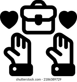 Volunteer Glyph icon vector design and illustration template