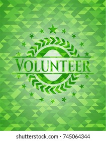 Volunteer green mosaic emblem