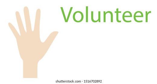 Volunteer hand with copy space