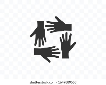 Volunteer hand group icon. Vector illustration, flat design.