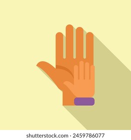 Volunteer hand support icon flat vector. Care person. Work manager