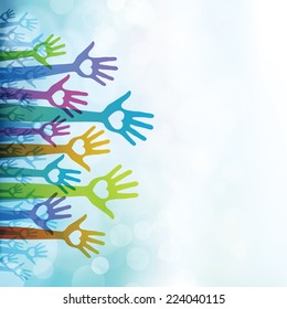 Volunteer up hands